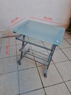 Bijzettafel glas (70x50x81), Huis en Inrichting, Tafels | Bijzettafels, Ophalen, Gebruikt, 55 tot 75 cm, Glas