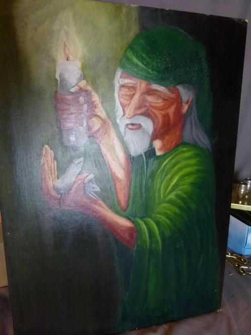 vintage schilderij ``Nachtrust`` 1974, Verzamelen, Retro, Huis en Inrichting, Ophalen
