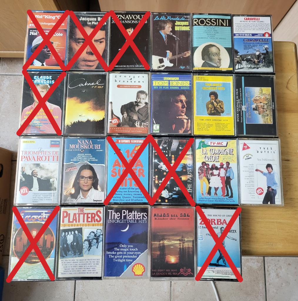 Lot de cassettes audio K7 de musique, CD & DVD, Cassettes audio, Utilisé, Originale, 2 à 25 cassettes audio, Enlèvement