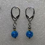 Boucles d’oreilles argent 925 perle turquoise naturelle., Bleu, Argent, Pendantes, Enlèvement ou Envoi