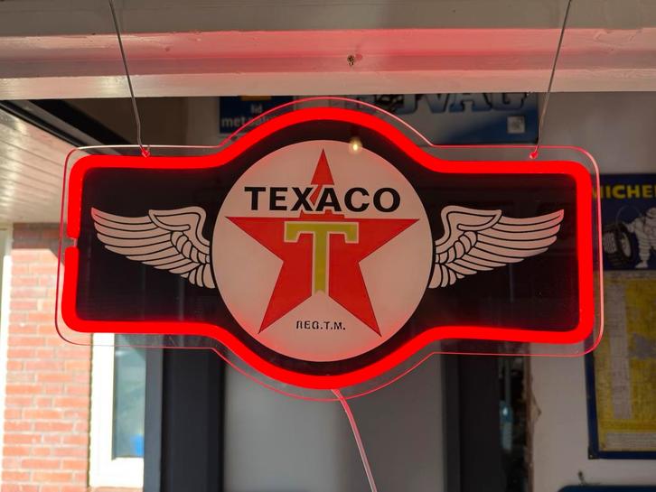 TEXACO reclame NeoN verlichting, Verzamelen, Merken en Reclamevoorwerpen, Zo goed als nieuw, Lichtbak of (neon) lamp, Ophalen of Verzenden