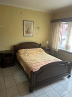 Bed + 2 nachtkastjes, Huis en Inrichting, Bruin, Zo goed als nieuw, Twijfelaar, Hout