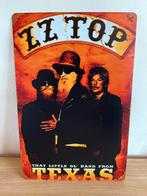 Plaque métallique ZZ TOP, Ophalen of Verzenden, Zo goed als nieuw