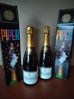 2x Vintage Piper Heidsieck Champagne Piper Brut Extra 1970s, Enlèvement ou Envoi, Champagne