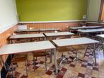 vintage schoolbanken bureau, Huis en Inrichting, Ophalen, Gebruikt, Bureau