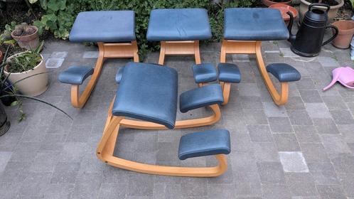 Vintage Stokke varier sit blauw leer, Huis en Inrichting, Stoelen, Gebruikt, Leer, Blauw, Ophalen of Verzenden