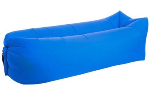 luchtbed / laybag / air inflatable uniek (kobaltblauw), Caravanes & Camping, Matelas pneumatiques, Neuf, 1 personne, Pompe intégrée