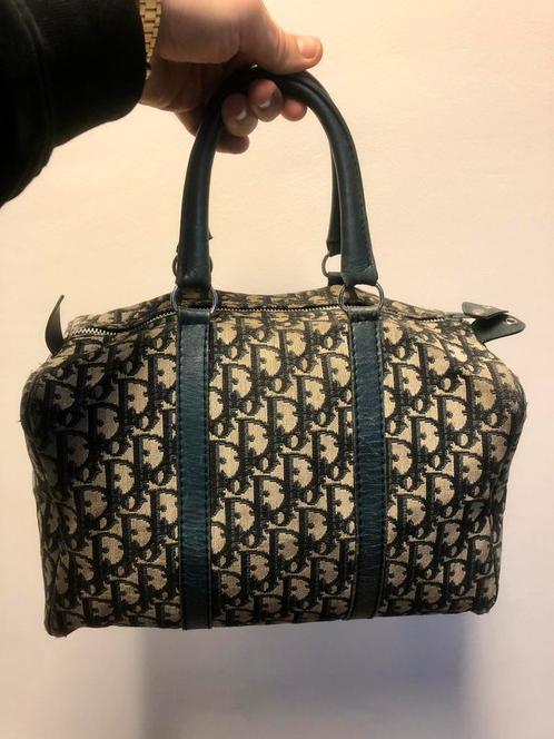 DIOR Christian Dior 1970s Navy Logo "Duffle" Bag, Handtassen en Accessoires, Tassen | Damestassen, Gebruikt, Handtas, Overige kleuren