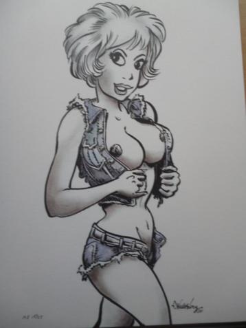 Unieke Tekening Natasja (AE) - gesigneerd Francois Walthery beschikbaar voor biedingen