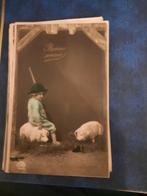 Kaart kind met varkens 1912, Ophalen of Verzenden, Voor 1920, Gelopen, Feest(dag)