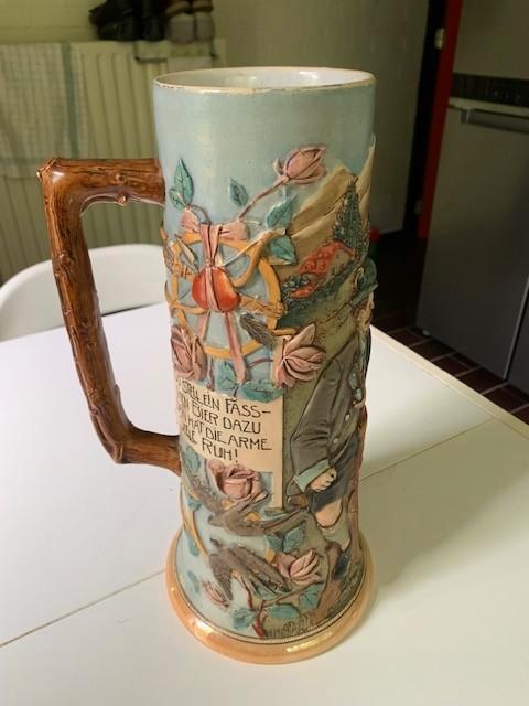 Chope à bière allemande ancienne — 3 litres Master Stein, Antiquités & Art, Curiosités & Brocante, Enlèvement ou Envoi