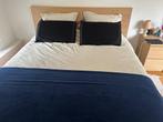 Bedframe (160cmx200cm) + boxspring + 4 rolboxen, Huis en Inrichting, Slaapkamer | Bedden, Ophalen, Bruin, Tweepersoons, Zo goed als nieuw