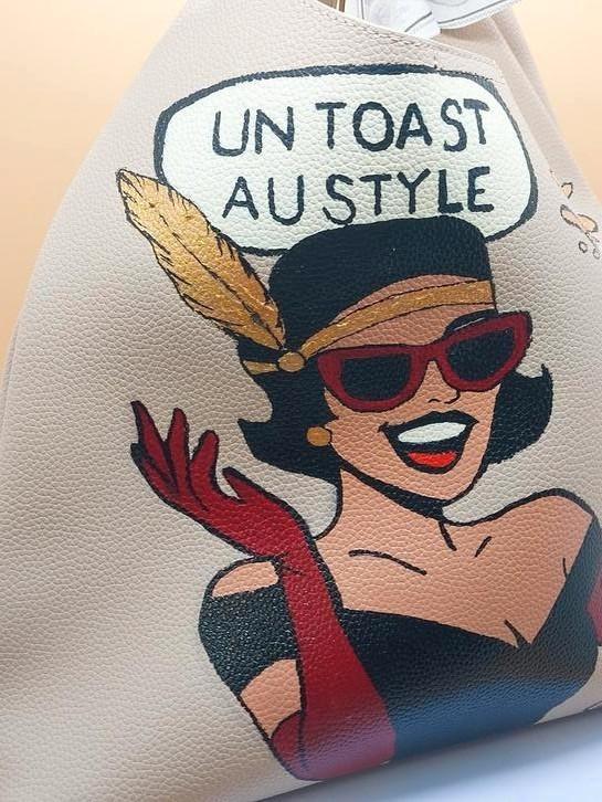 Unieke handtas — handgeschilderd kunstwerk, Handtassen en Accessoires, Bedels, Nieuw, Ophalen of Verzenden