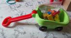 Karretje met houten blokken, Kinderen en Baby's, Ophalen of Verzenden, Zo goed als nieuw