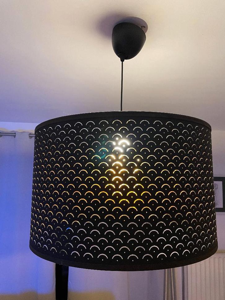 Grote zwarte en koperen lampenkap van 59 cm NYMO IKEA-model, Huis en Inrichting, Lampen | Lampenkappen, Zo goed als nieuw, 25 tot 50 cm
