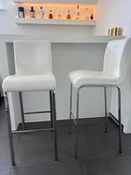 Barkruk wit leder  - Designermerk MIDJ - Type Stone, Huis en Inrichting, Barkrukken, Ophalen, Gebruikt, Leer, 60 tot 90 cm