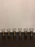 Set van 6 Art Deco verzilverde likeurglazen MOD.DEPOSE, Collections, Verres & Petits Verres, Enlèvement ou Envoi