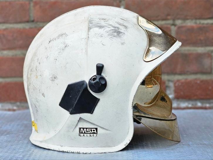 Brandweerhelm brandweer MSA casque pompier, Verzamelen, Militaria | Algemeen, Ophalen of Verzenden