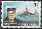 Maldiven 1974 - Yvert 503 - Winston Churchill - 3 l.  (PF), Postzegels en Munten, Verzenden