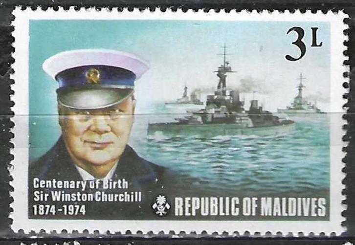 Maldiven 1974 - Yvert 503 - Winston Churchill - 3 l.  (PF), Postzegels en Munten, Postzegels | Azië, Verzenden