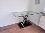 Eettafel in tempered glas, Huis en Inrichting, Tafels | Sidetables, Ophalen, Zo goed als nieuw, Glas