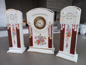 Ensemble de cheminée antique trois pièces A.M.C. numéroté, Enlèvement