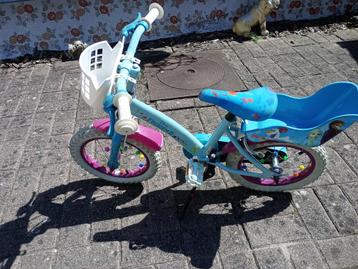 kinderfiets Frozen ( Disney ) 14" met mandjes  beschikbaar voor biedingen