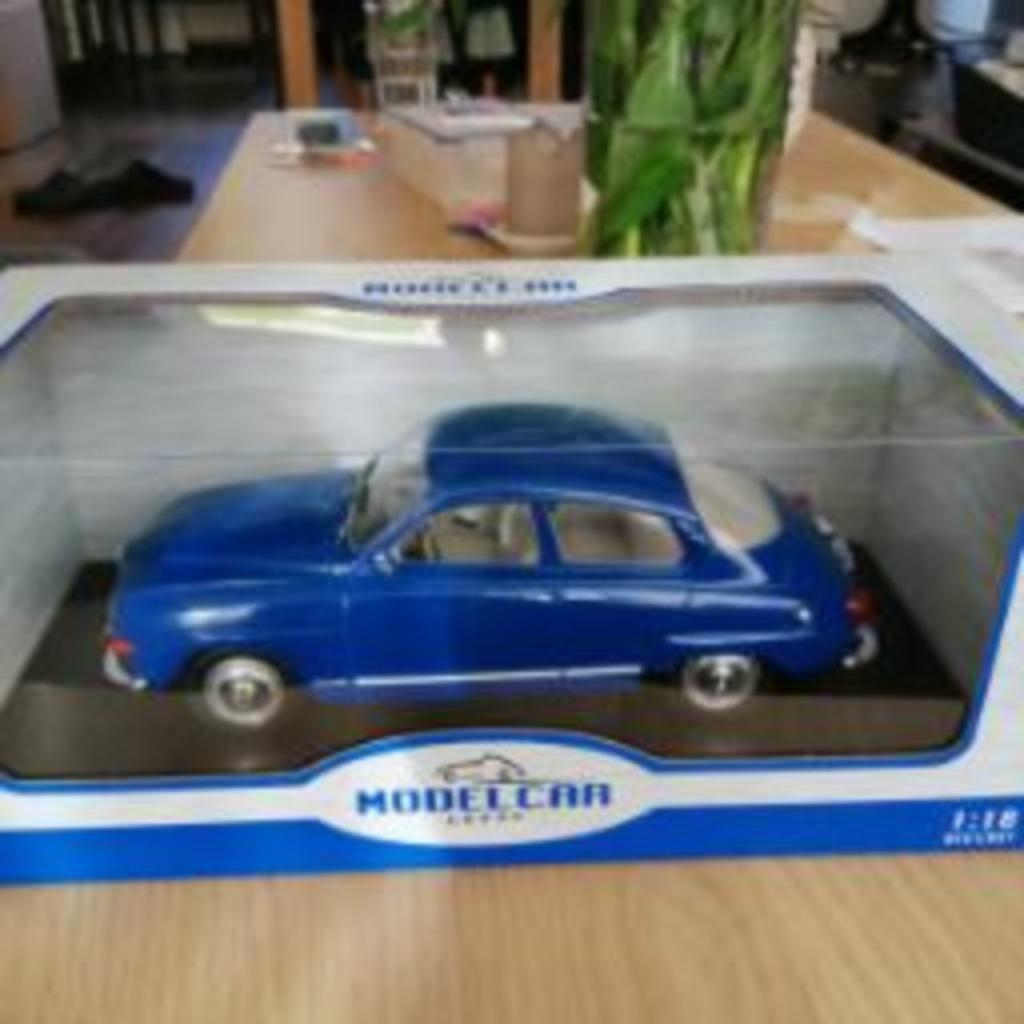 Saab 96 V4 bleu, Hobby & Loisirs créatifs, Voitures miniatures | Échelles Autre, Neuf, Voiture, Envoi