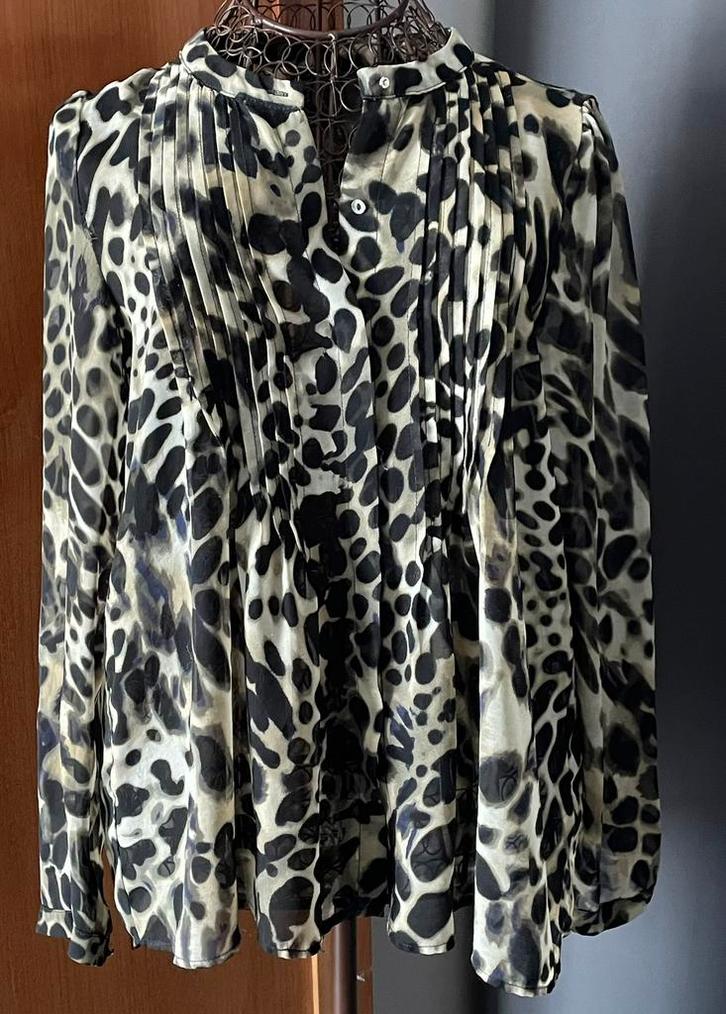 Mango 38 prachtige blouse voile look, Kleding | Dames, Blouses en Tunieken, Zo goed als nieuw, Maat 38/40 (M), Bruin, Ophalen of Verzenden