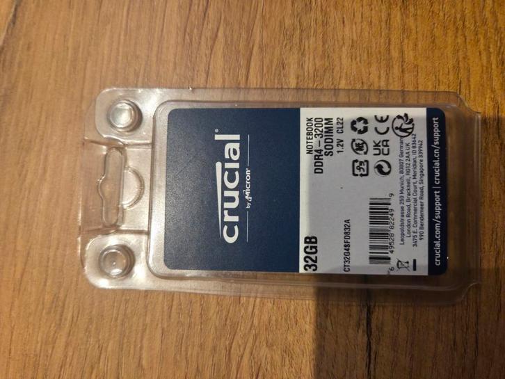 Crucial CT32G4SFD832A, Informatique & Logiciels, Mémoire RAM, Neuf, Laptop, 32 GB, DDR4, Enlèvement ou Envoi