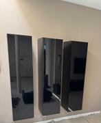 Zwarte hoogglans kasten, Ophalen, Met plank(en), Gebruikt, 150 tot 200 cm