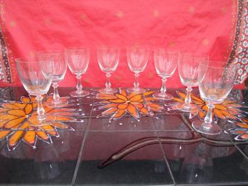 8 verres en cristal (val saint Lambert) modèle CARO