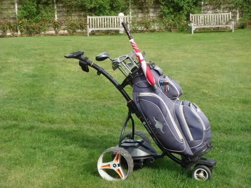 Elektrische Golftrolley Motocaddy met golftas en clubs, Sport en Fitness, Golf, Gebruikt, Set, Ophalen