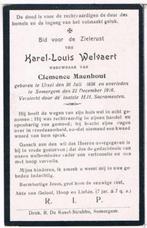 Bp. Welvaert Karel. ° Ursel 1836 † Somergem 1916, Verzamelen, Bidprentjes en Rouwkaarten, Ophalen of Verzenden, Bidprentje