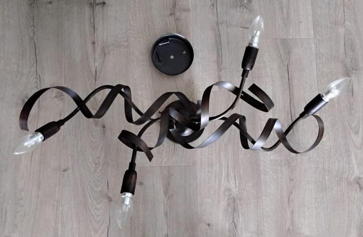 Plafondlamp 4-lichts met led-lampen, Huis en Inrichting, Lampen | Plafondlampen, Zo goed als nieuw, Metaal, Ophalen of Verzenden