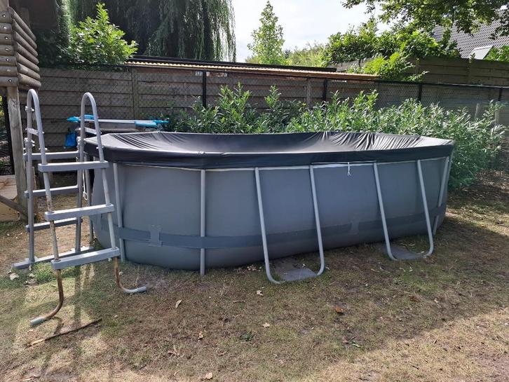 bestway zwembad  427 x 250 x 100 + warmtepomp en toebehoren, Tuin en Terras, Zwembaden, Gebruikt, Opzetzwembad, 80 tot 120 cm