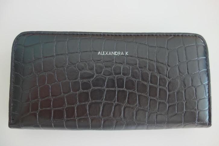 Portefeuille VEGAN noir "ALEXANDRA K" Envoi compris, Handtassen en Accessoires, Portemonnees, Zo goed als nieuw, Zwart, Verzenden