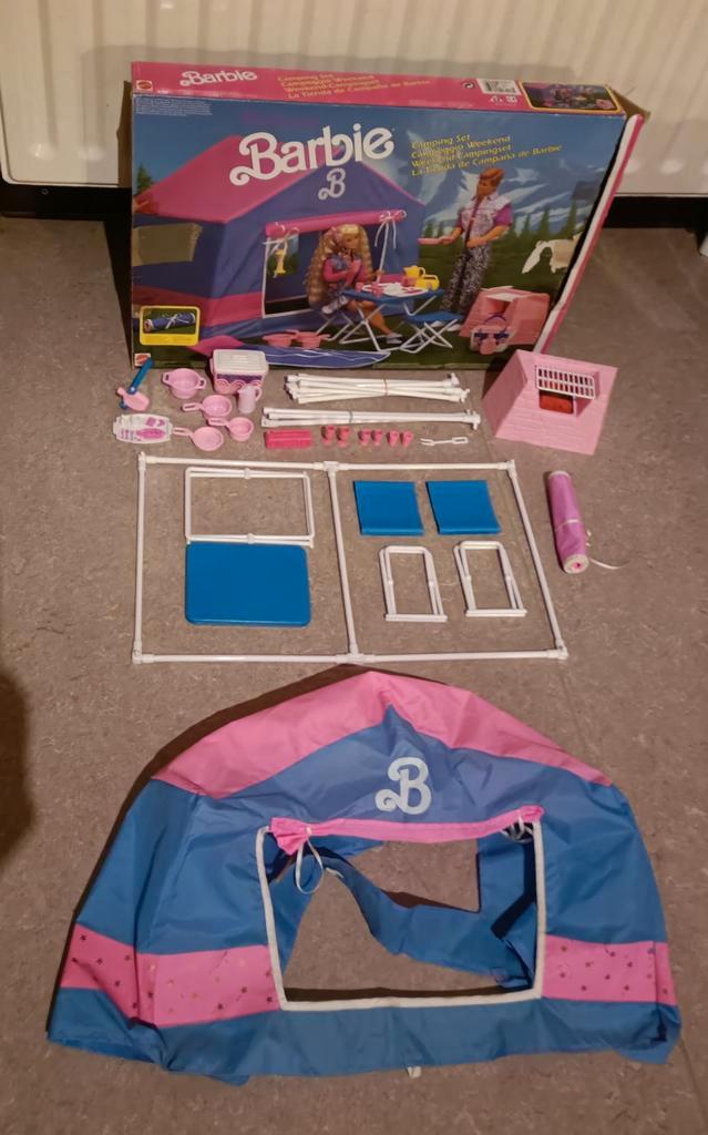Vintage Barbie Camping set weekend 1991, Kinderen en Baby's, Speelgoed | Poppenhuizen, Gebruikt, Ophalen of Verzenden