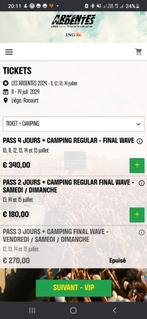 LES ARDENTES 2024 PASS 4 JOURS + CAMPING REGULAR, Tickets & Billets