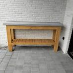Tafel met blauwe steen/arduine blad, Tuin en Terras, Ophalen, Nieuw, Rechthoekig, Hout