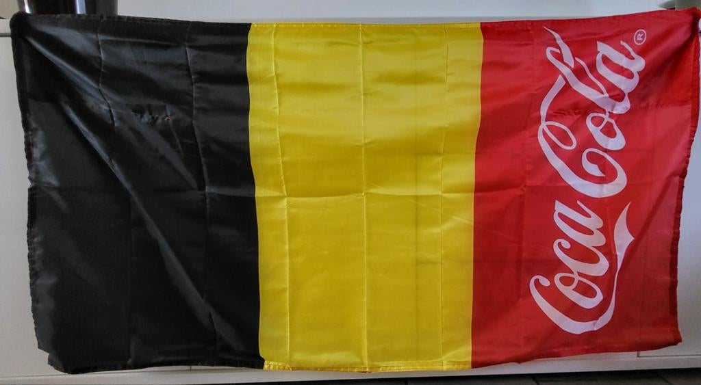 Belgische vlag cape coca cola supportersvlag rode duivels, Ophalen of Verzenden, Nieuw