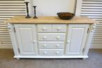 Prachtig wit landelijk  ladekast dressoir, Ophalen, 150 tot 200 cm, Zo goed als nieuw, Grenenhout