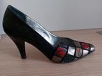 Prachtige, lederen schoenen met elegante hak van 8 cm., Comme neuf, Noir, Casprini, Escarpins