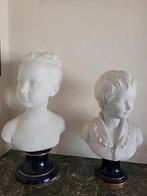 2 grote biscuit porcelein buste, Antiek en Kunst, Ophalen