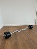 Curved Barbell Decathlon (120 cm), Sport en Fitness, Ophalen, Zo goed als nieuw, Halterset