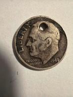 Amerikaanse zilveren Roosevelt dime 1949, Postzegels en Munten, Ophalen of Verzenden, Zilver