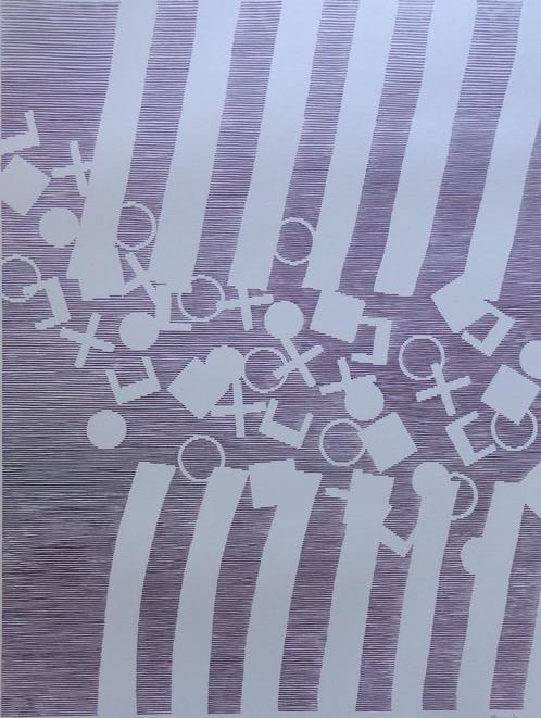 MICHEL SEUPHOR / HEXAGRAMMES YI-KING / ZW-W LITHO / 75x55cm, Antiek en Kunst, Kunst | Litho's en Zeefdrukken, Ophalen of Verzenden