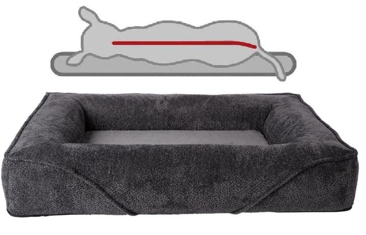 Orthopedische Hondenmand Korfu Antraciet L, Dieren en Toebehoren, Hondenmanden, Nieuw, Pluche, Ophalen