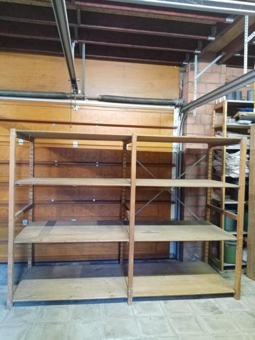 Houten stellingen Bruynzeel ,  2.40m, Huis en Inrichting, Woonaccessoires | Etagères, Gebruikt, Ophalen
