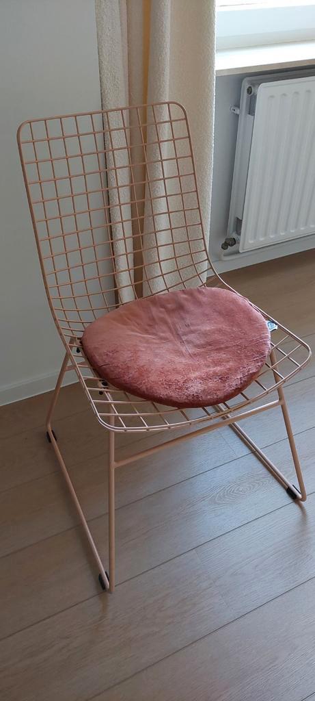 Hkliving wire stoel roos, Huis en Inrichting, Stoelen, Gebruikt, Metaal, Ophalen